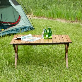 1-piece Folding Outdoor Table,Lightweight Aluminum Roll-up Rectangular Table for indoor, Outdoor Camping, Picnics,Beach,Backyard, BBQ, Party, Patio, B