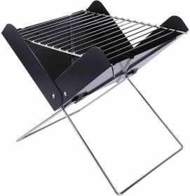 YSSOA 12' Portable Grill Charcoal Barbecue Grill - Folding Grill Notebook Shape Charcoal Grill, Detachable Collapsible, Mini Tabletop Camping Grill BB