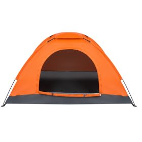 1-Person Waterproof Camping Dome Tent Automatic Pop Up Quick Shelter Outdoor Hiking Orange