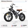 JANSNO Electric Bike 20" x 4.0 Electric Bike for Adults with 750W Brushless Motor, Long-Lasting 48V 14Ah Removable Battery, 7-Speed Transmission , 20