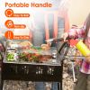 2Pack Rolling Grill Baskets BBQ Net Tubes Stainless Steel Barbecue Grill Grates with 2 Handles 2 Hooks Cleaning Brush for Vegetable Fish Meat Food Cam