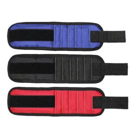 Fifteen-Compartment Powerful Magnetic Wristband (Option: Blue-Three rows of 6 magnets)