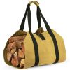 Outdoor Canvas Firewood Storage Bag Logging Tote Bag