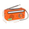 Emergency Radio Hand Crank Solar; Portable Weather Radio With AM/FM/WB/NOAA; Bright Flashlight; SOS Alarm; Reading Lamp; 2000mAh Cell Phone Charger Fo